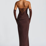 Liora Maxi Dress - Plum Brown