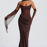 Liora Maxi Dress - Plum Brown