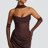 Liora Maxi Dress - Plum Brown