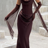 Liora Maxi Dress - Plum Brown