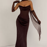 Liora Maxi Dress - Plum Brown