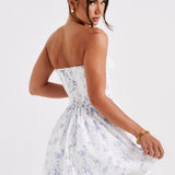 Maeve Mini Dress - Blue Pattern