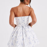 Maeve Mini Dress - Blue Pattern