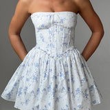 Maeve Mini Dress - Blue Pattern