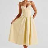 Mariella Midi Dress - Lemon