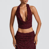 Myra Top - Cherry Patent