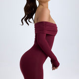 Bordó Off-Shoulder Mini Dress