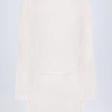 White Cowl-Neck Mini Dress