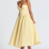 Prim Midi Dress - Lemon