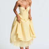 Prim Midi Dress - Lemon