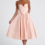 Prim Midi Dress - Soft Peach Color