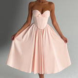 Prim Midi Dress - Soft Peach Color