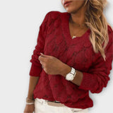 Riina | Noemier V-Neck Sweater with Cutout Detail