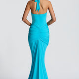 Aqua Rosetta Maxi Dress