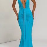 Aqua Rosetta Maxi Dress