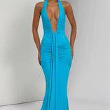 Aqua Rosetta Maxi Dress