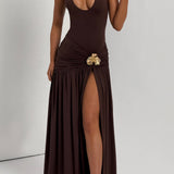 Saira Maxi Skirt - Plum Brown