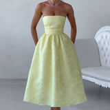 Saoirse Midi Dress - Lemon