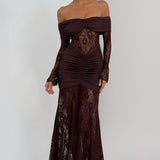 Sauline Maxi Dress - Plum Brown