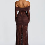 Sauline Maxi Dress - Plum Brown