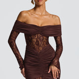 Sauline Maxi Dress - Plum Brown