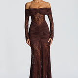 Sauline Maxi Dress - Plum Brown