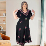 Plus Size V-Neck Flowing Midi Dress