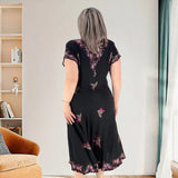 Plus Size V-Neck Flowing Midi Dress