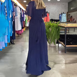 🌷50% KEDVEZMÉNY Korlátozott Ideig💞Egyszínű V-nyakú Derék Feszesítő Ruha