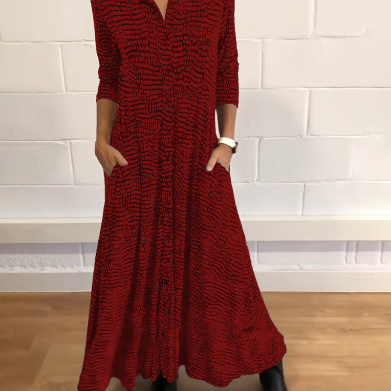 🥰 Elegáns ruha zsebekkel és hajtókákkal