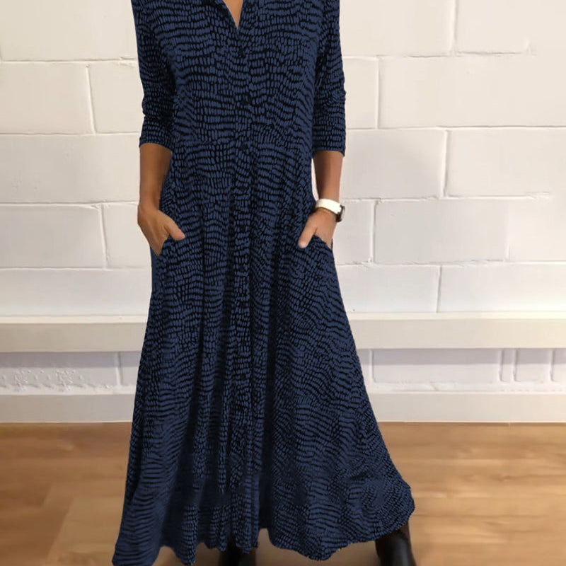 🥰 Elegáns ruha zsebekkel és hajtókákkal