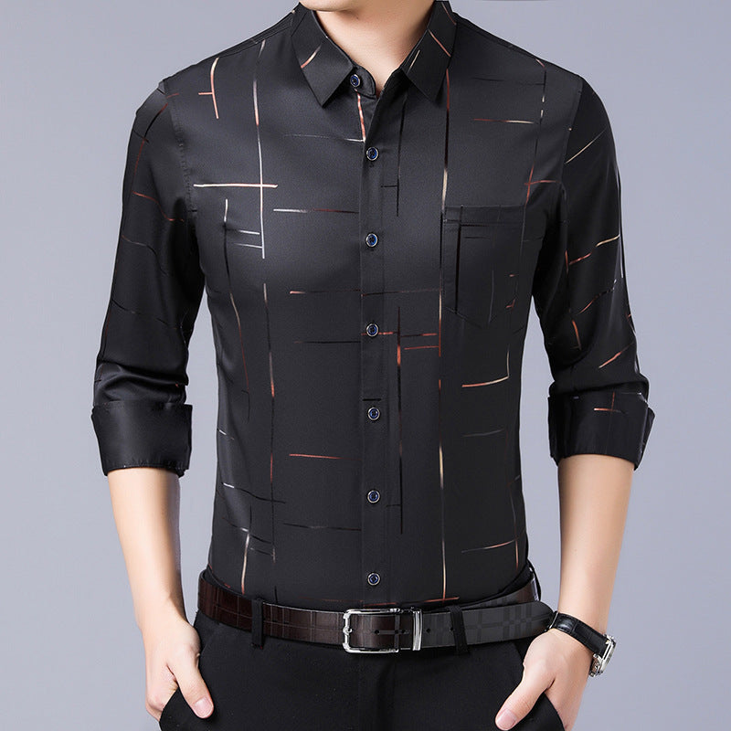 Férfi Slim Fit Vasalat Nélküli Ing