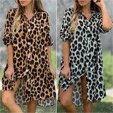😍 Oversized Leopárd Mintás Ing Ruha