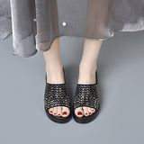 👣【35-43】2025 Női Fényes Wedge Pántos Szandál