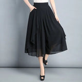 【M-3XL】👗Női Magas Derekú Sifon Nadrágok