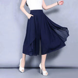 【M-3XL】👗Női Magas Derekú Sifon Nadrágok