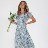 🌸 Könnyű, rövid ujjú virágmintás maxiruha (M-3XL méretben)