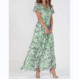 🌸 Könnyű, rövid ujjú virágmintás maxiruha (M-3XL méretben)