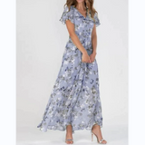 🌸 Könnyű, rövid ujjú virágmintás maxiruha (M-3XL méretben)