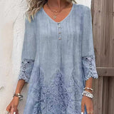 【S-2XL】💖Elegáns női csipkeruha fél ujjakkal és V-alakú nyakkivágással