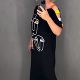 【S-4XL】💟Női divatos, nyomtatott rövid ujjú ruha