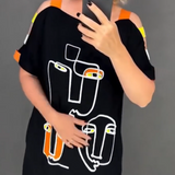 【S-4XL】💟Női divatos, nyomtatott rövid ujjú ruha