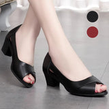 Női elegáns Peep-Toe blokk sarkú szandál