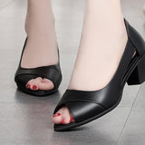 Női elegáns Peep-Toe blokk sarkú szandál