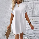 【S-2XL】👗Elegáns Zsebes Egyszínű Női Ruha