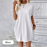 【S-2XL】👗Elegáns Zsebes Egyszínű Női Ruha