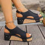 Női Chunky Sarok Platform Kerek Cipő Szandál