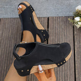 Női Chunky Sarok Platform Kerek Cipő Szandál