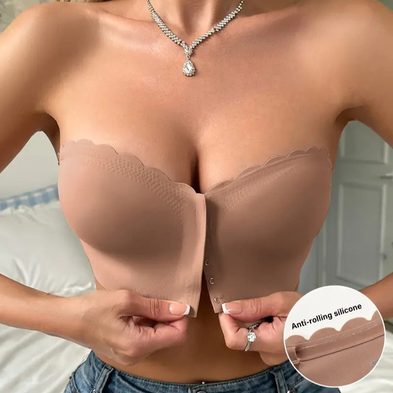 🔥👙Elöl záródó, pánt nélküli bandeau melltartó