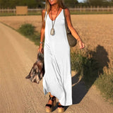 V-nyakú Női Maxi Cami Ruha (S-4XL Méretben)